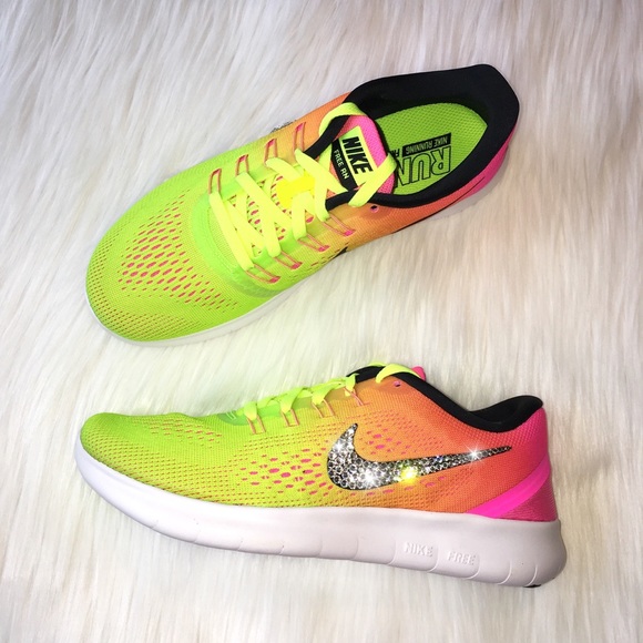 Bling Nike Free RN Shoes with Swarovski crystals - Picture 2 of 4